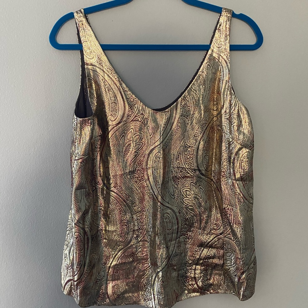 J. Crew silk paisley v-neck sleeveless blouse - Picture 3 of 6